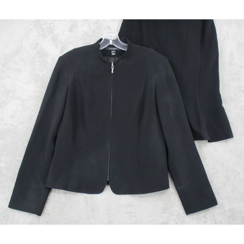 Louben Blazer Skirt Suit Womens 6  Zip Front Jacket Career Office‎ Corporate